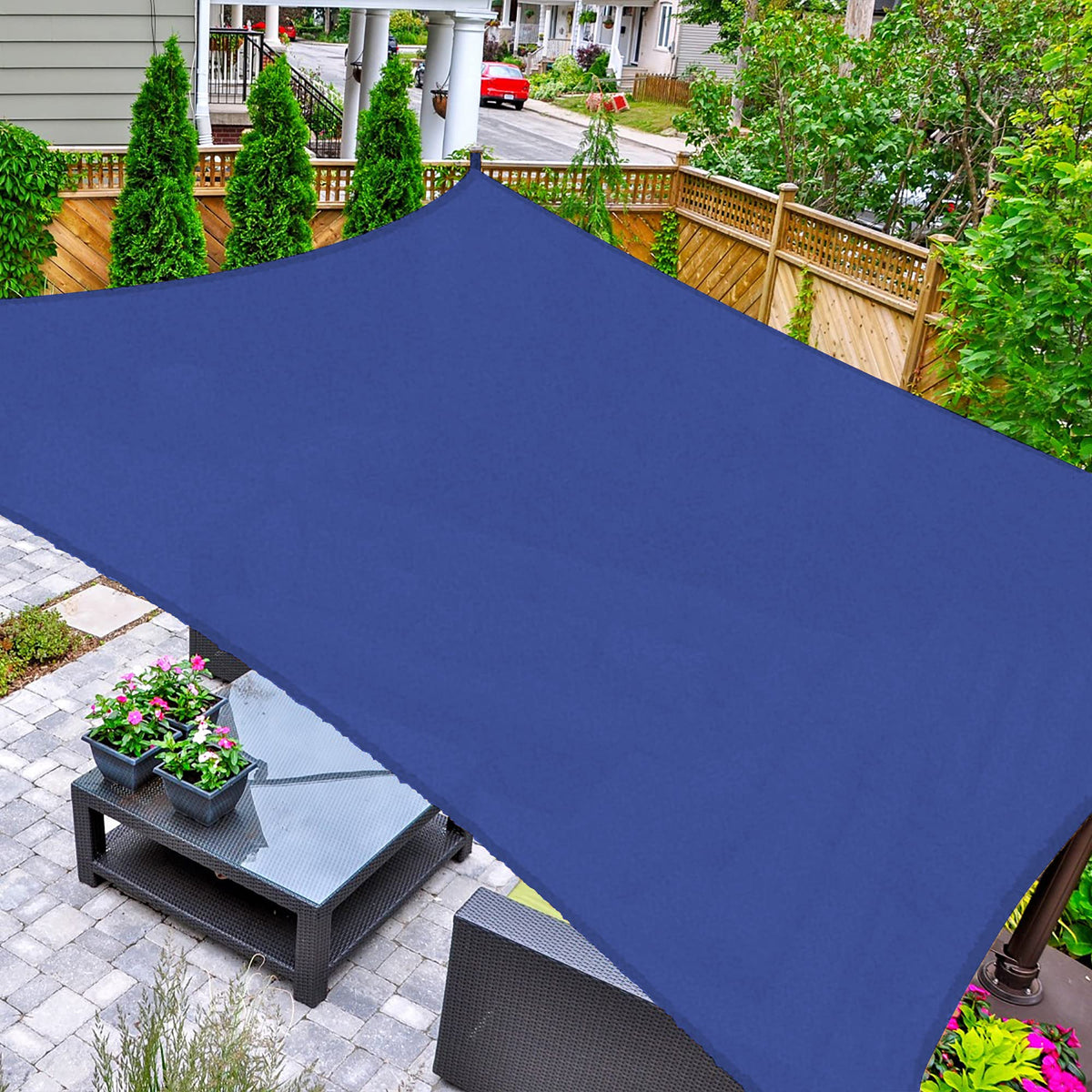 AsterOutdoor Sun Shade Sail Rectangle 16' x 20' UV Block Canopy for Patio Backyard Lawn Garden Outdoor Activities, Cream