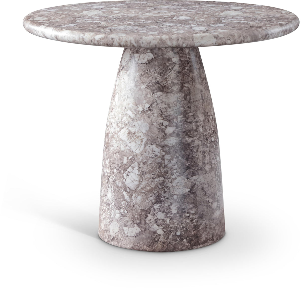 Meridian Furniture Cosenza Collection Art Deco 36 in Indoor/Outdoor Concrete Dining Table in Travertine Finish