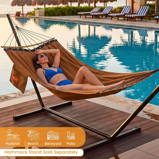Lazy Daze Camping Hammock, Double Outdoor Hammock with Curved Spreader Bar