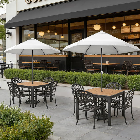 CROWN SHADES 9 Ft Patio Umbrella Olefin with Patented Slot-Lock