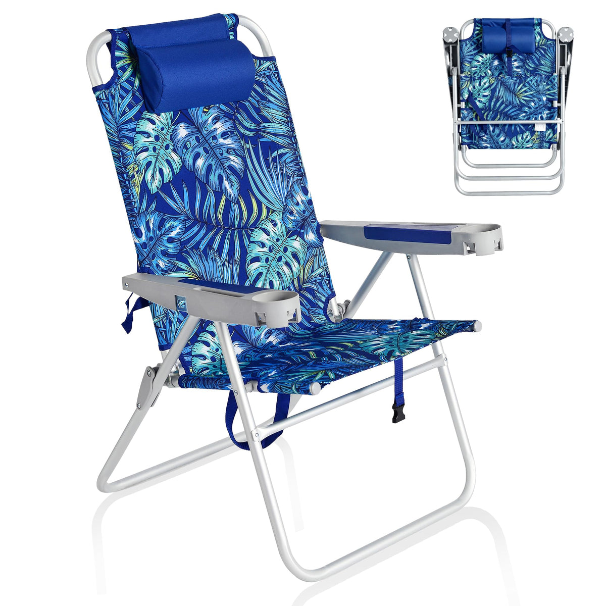 SUNNYFEEL Tall Beach Chair for Adults, High Back High Seat Folding Chairs