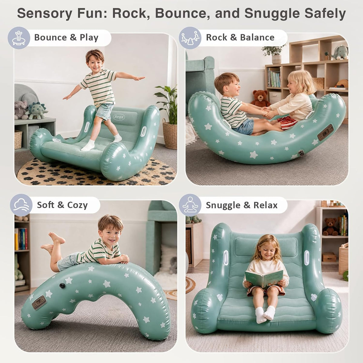 Joyreal Inflatable Rocking Chair for Kid - Toddler Sensory Chair for Autism