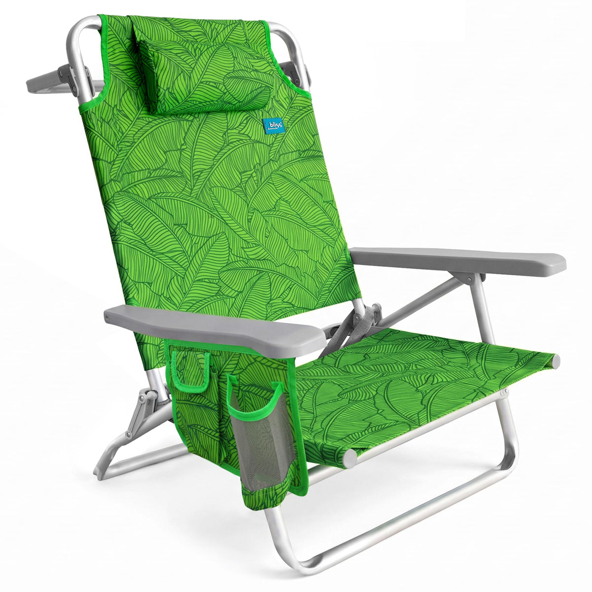 Bliss Hammocks Folding Backpack Beach Chair Recliner, Amber Leaf