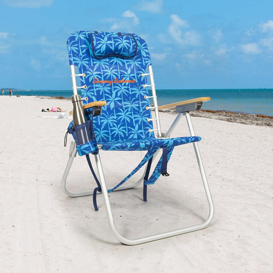 Tommy Bahama Hi-Boy 17" Seat Height 4-Position Lace-Up Suspension Folding Beach Backpack Chair