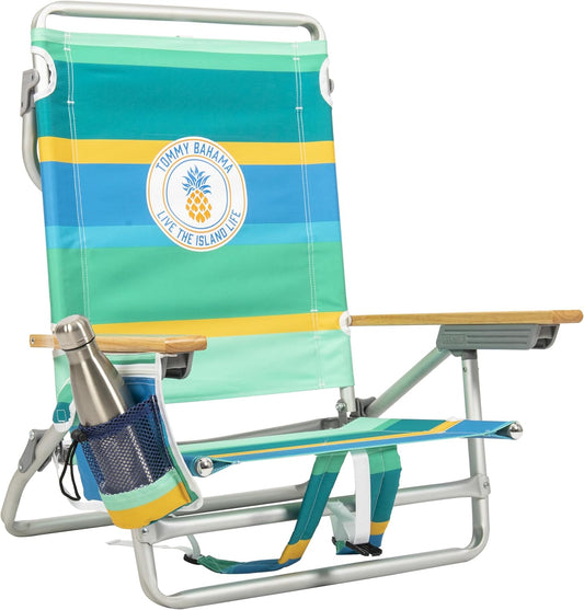 Tommy Bahama 5-Position Lay Flat Beach Chair, 8.5 in Seat Height