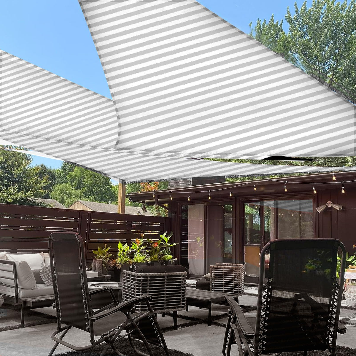 LOVE STORY 16' x 16' x 16' Triangle Sun Shade Sail for Patio, Terra Red