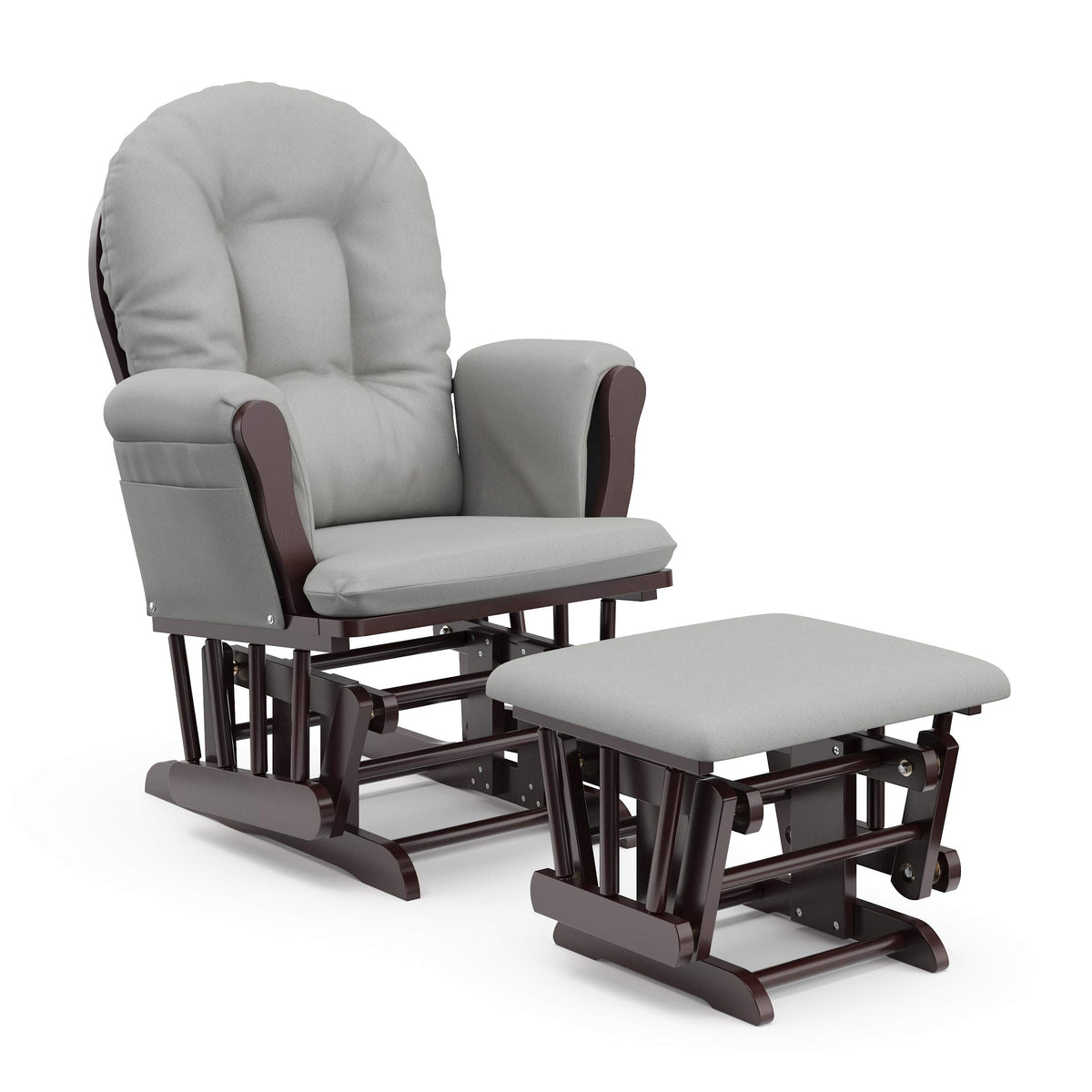 Storkcraft Premium Hoop Glider & Ottoman, White/Gray
