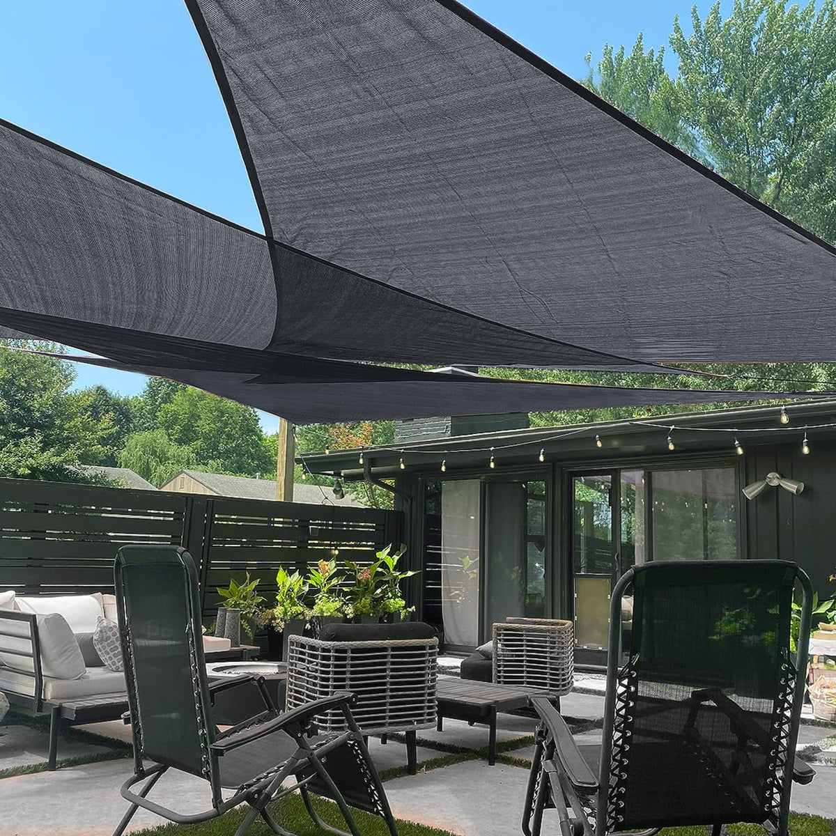 LOVE STORY 16' x 16' x 16' Triangle Sun Shade Sail for Patio, Terra Red