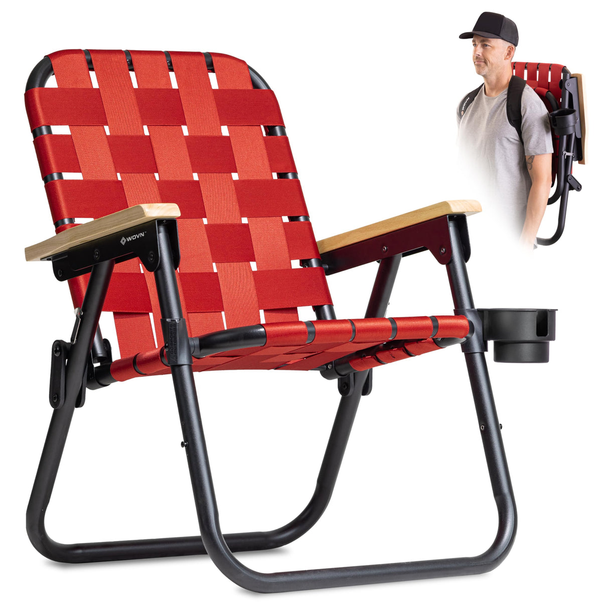 GoSports WOVN Beach Backpack Chair - 9 Styles Available - Premium Folding Camping Chair