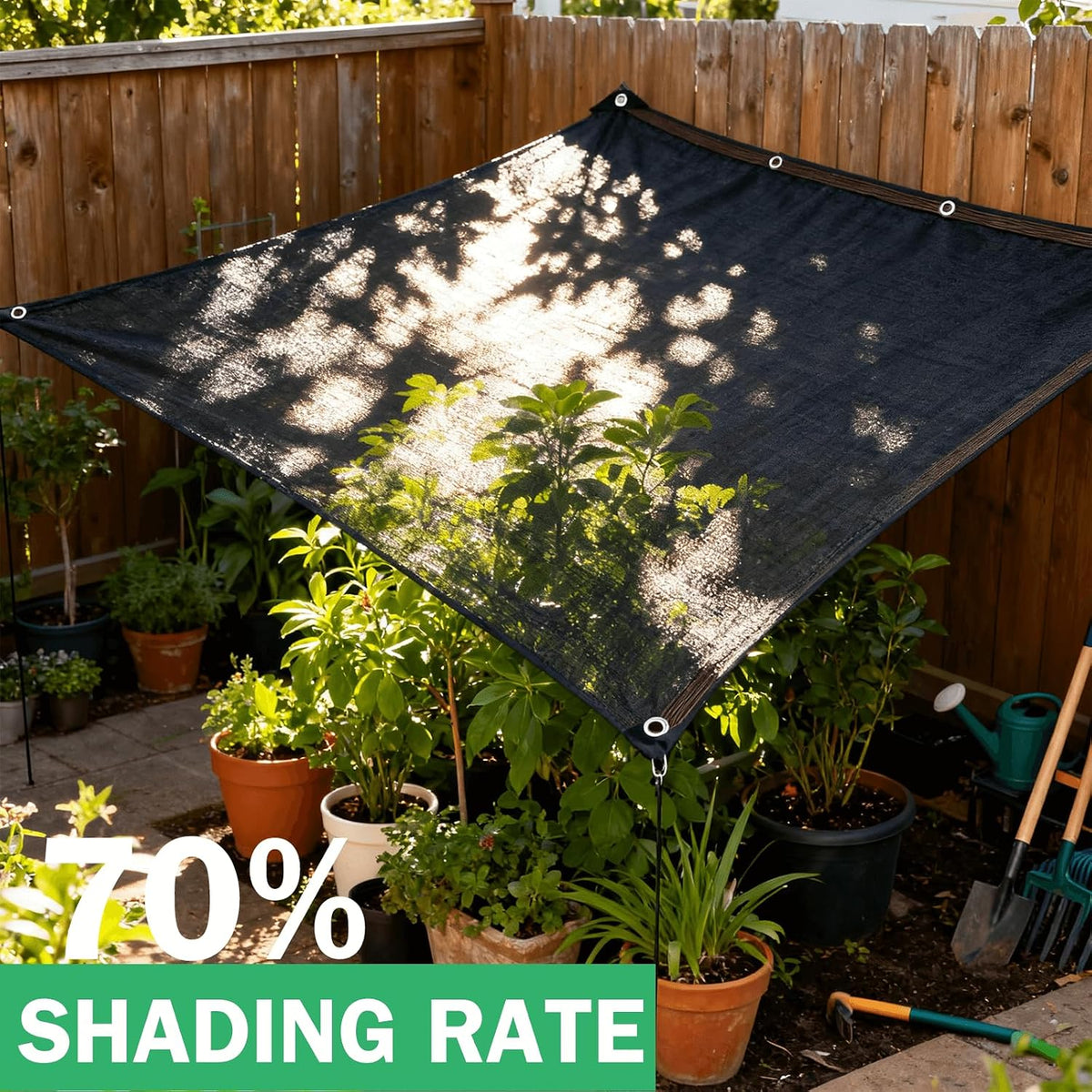 Shade Cloth - for Plants Greenhouse, 70% Sunblock Shade Sails -for Outdoor Garden Pergola Patio Lawn Sun Shade Cloths for Kennel Chicken Coop Easier to Hang Plant Shade Net Cover