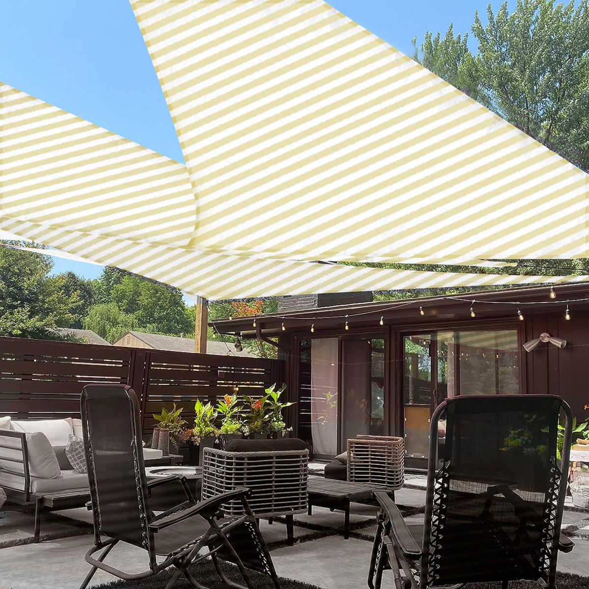 LOVE STORY 16' x 16' x 16' Triangle Sun Shade Sail for Patio, Terra Red