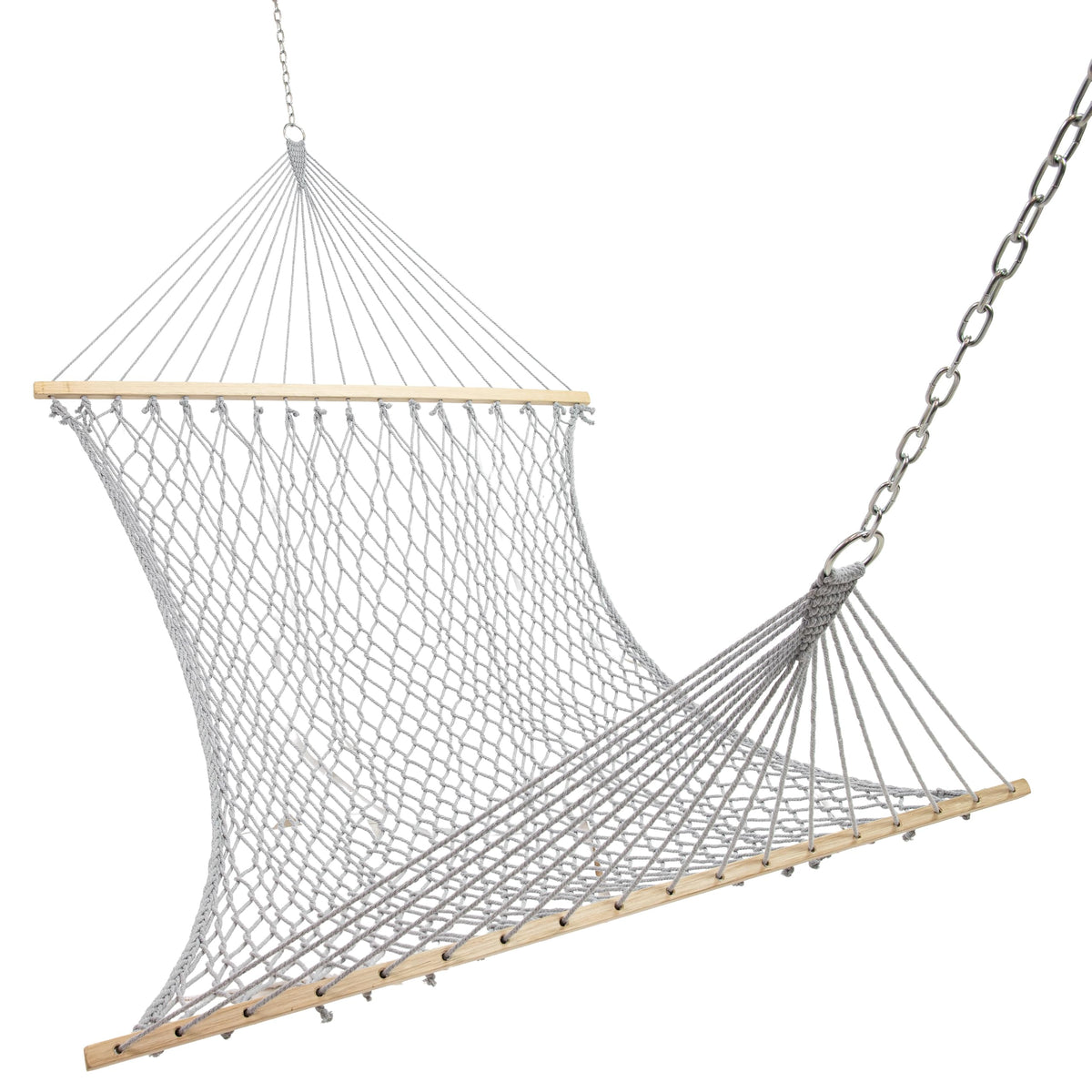 Sunnydaze Double Cotton Rope Hammock for Outside, Backyard, Patio, Natural