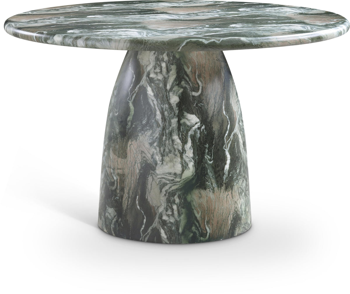 Meridian Furniture Cosenza Collection Art Deco 36 in Indoor/Outdoor Concrete Dining Table in Travertine Finish