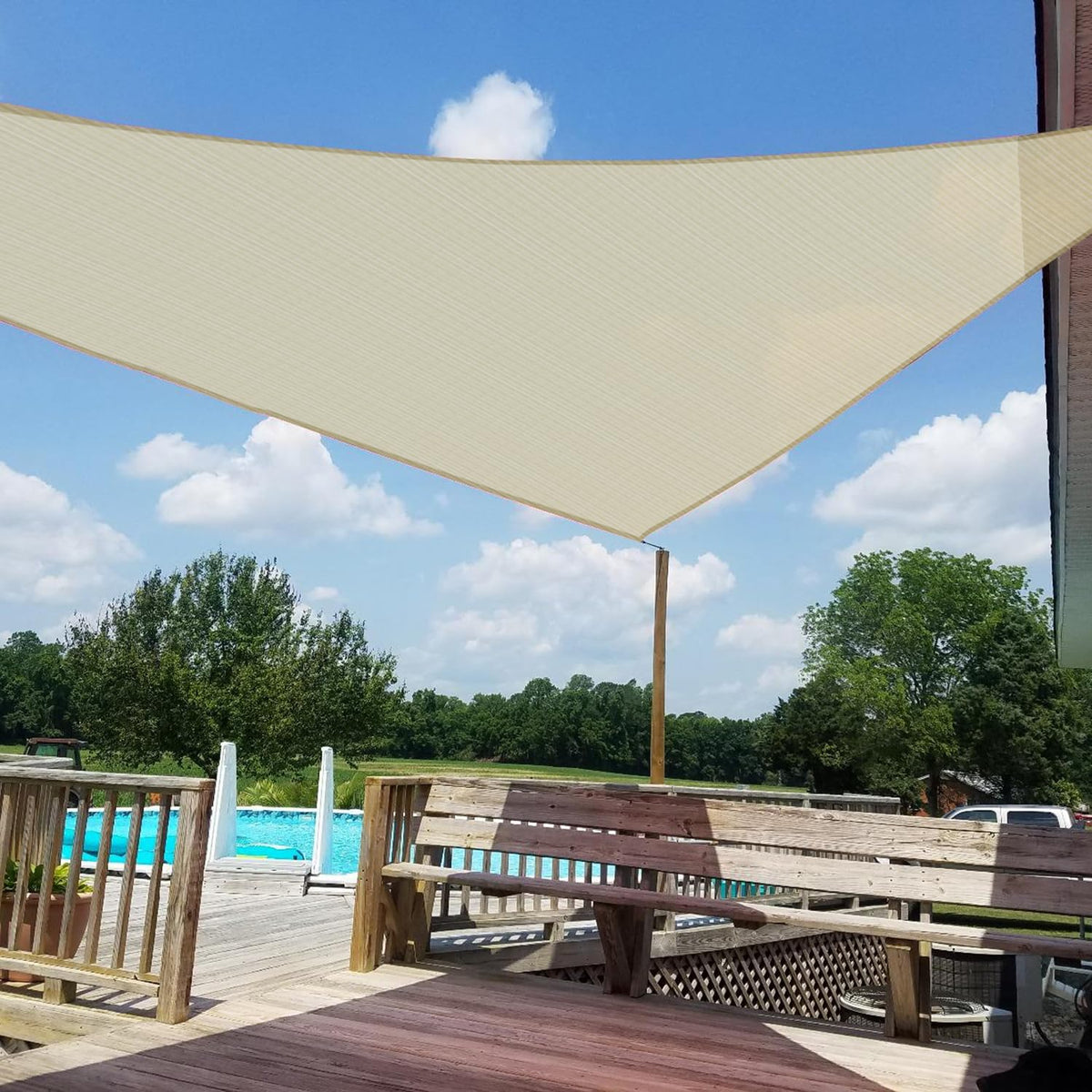 Windscreen4less 12' x 12' x 12' Sun Shade Sail Triangle Outdoor Canopy Cover UV Block for Backyard Porch Pergola Deck Garden Patio (Blue)