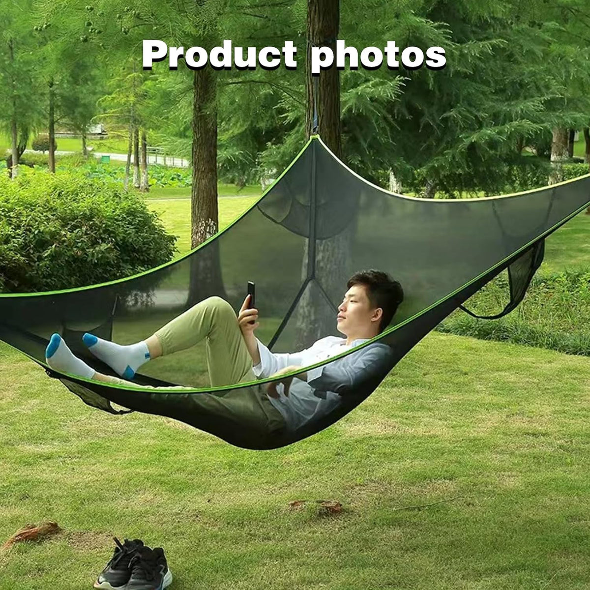 Triangle Hammock,13ft Triangle Camping Hammock, with 3 Ratchet Tie Down Straps and Storage Bag, Max 800 Lbs,Multi Person Portable Hammock for Adults Kids,for Travel Backyard Outdoor Garden Camping