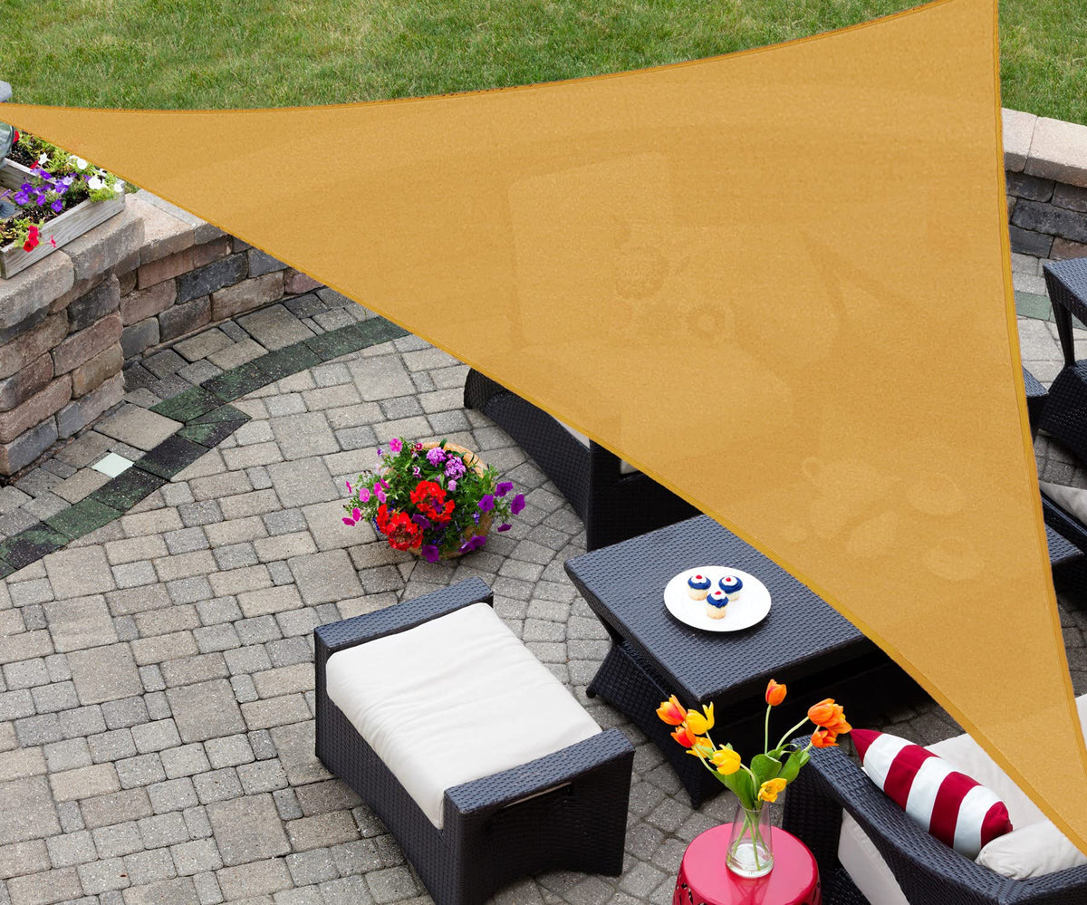AsterOutdoor Sun Shade Sail Rectangle 16' x 20' UV Block Canopy for Patio Backyard Lawn Garden Outdoor Activities, Cream