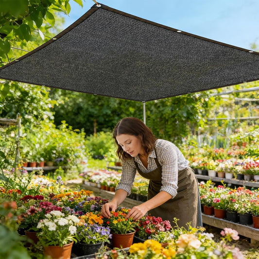 Shade-Cloth 85-90% for Garden Plants 7x7 FT, Black Sun-Block Shade Cover Mesh Tarp with Grommets Sun Shade Canopy for Outdoor Pergola Patio Flower Lawn Kennel Chicken Coop