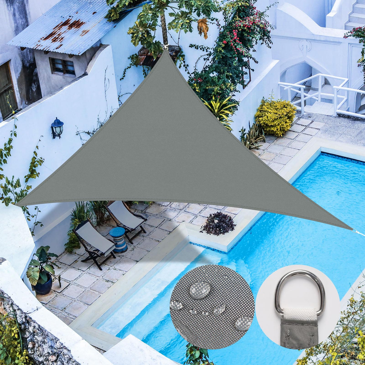 RICHIE Upgrade 12'x12' Sun Shade Sail Square Canopy, Water Resistant & UV Block Sunshade for Outdoor Patio Lawn Beach Garden Carport Backyard Deck Pergola, Brown