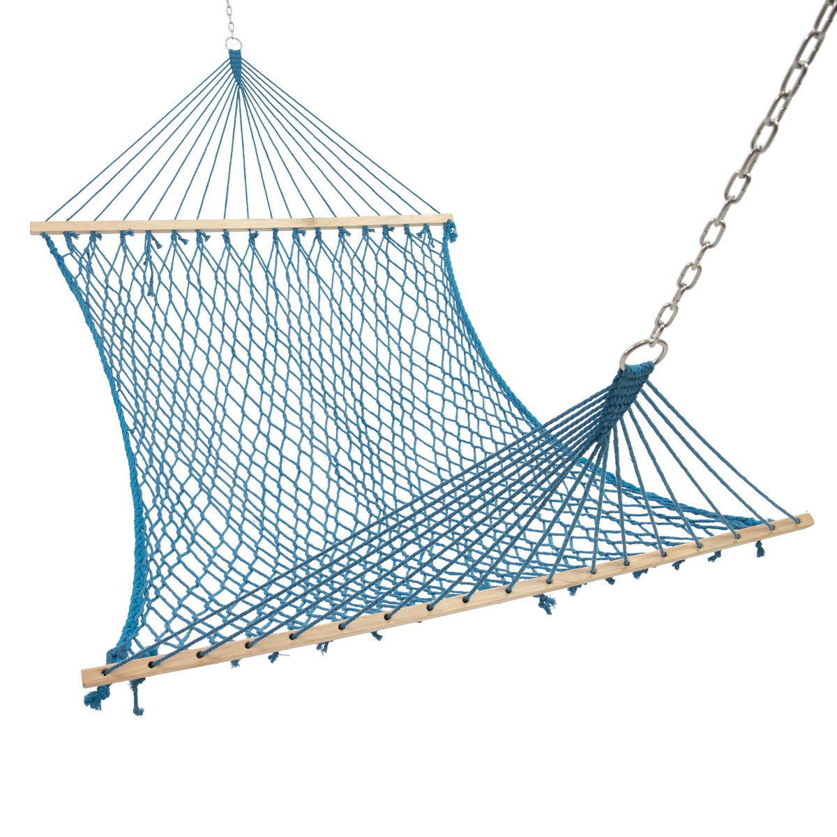 Sunnydaze Double Cotton Rope Hammock for Outside, Backyard, Patio, Natural