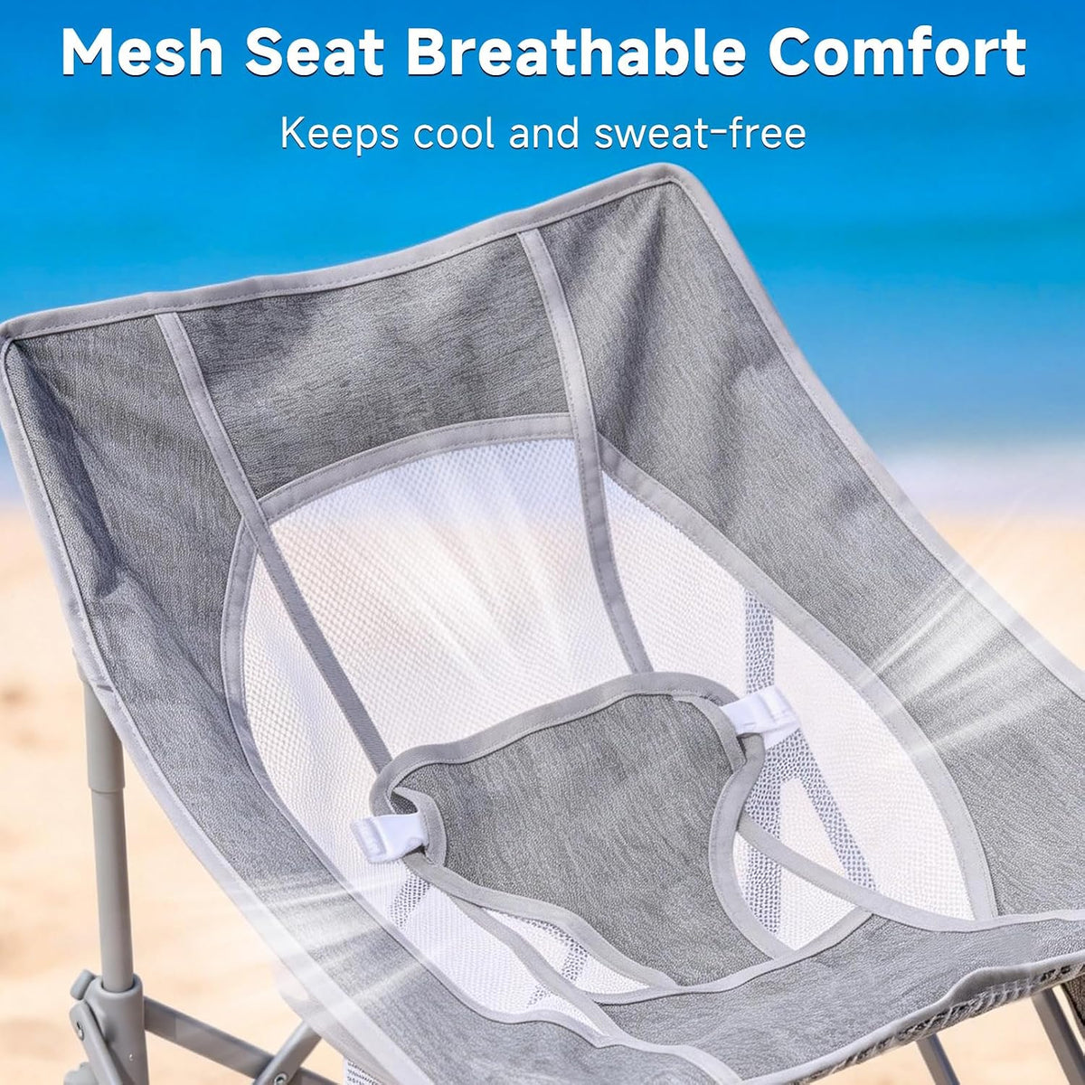 Foldable Baby Beach Chair with Canopy and Mosquito Net for Outdoor