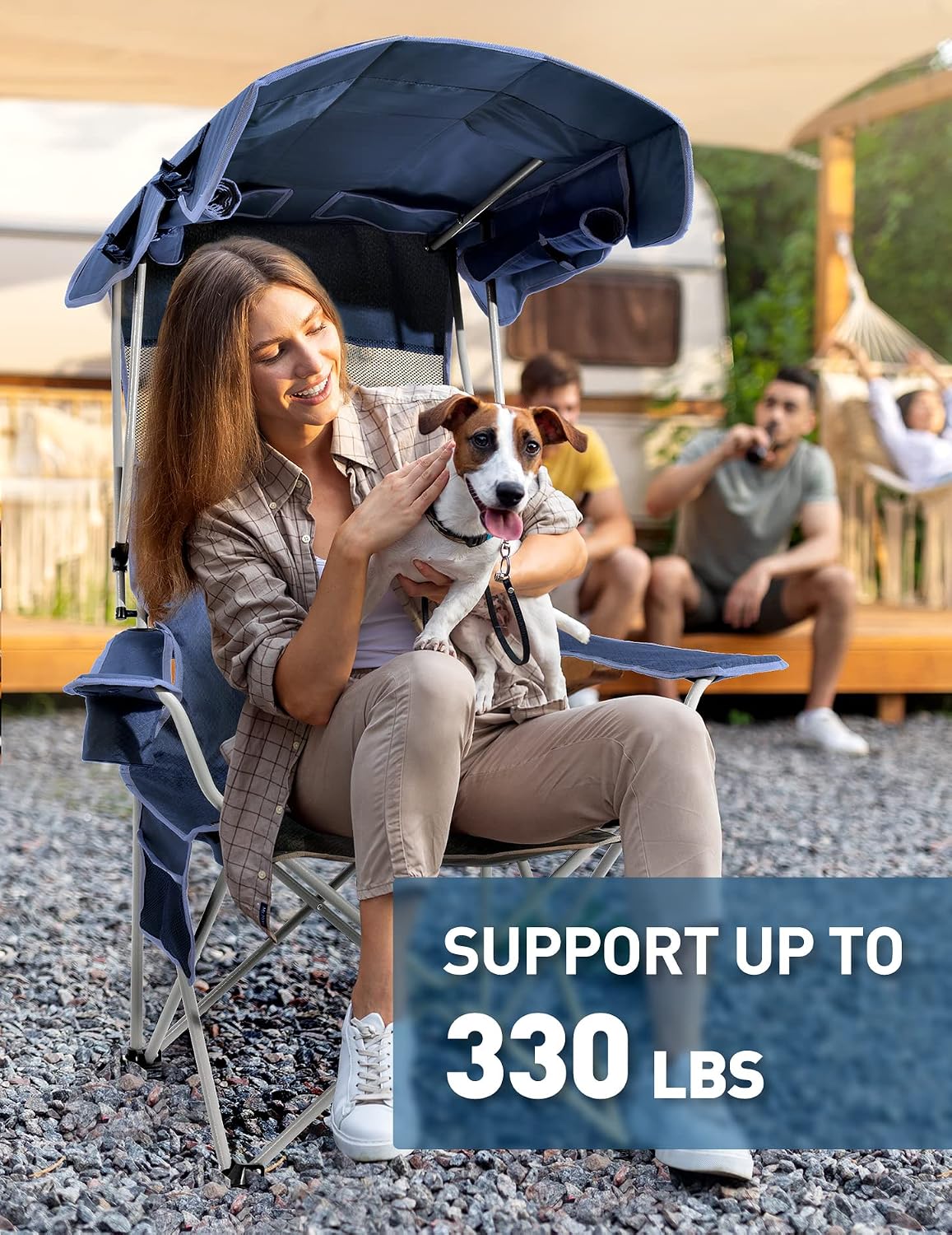 Docusvect Beach Chair with Canopy Shade - Canopy is the Backpack