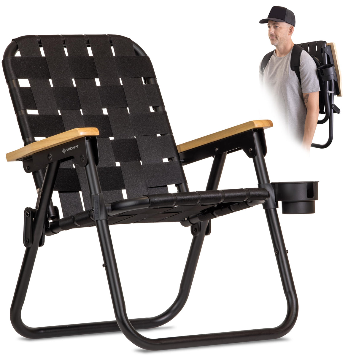GoSports WOVN Beach Backpack Chair - 9 Styles Available - Premium Folding Camping Chair