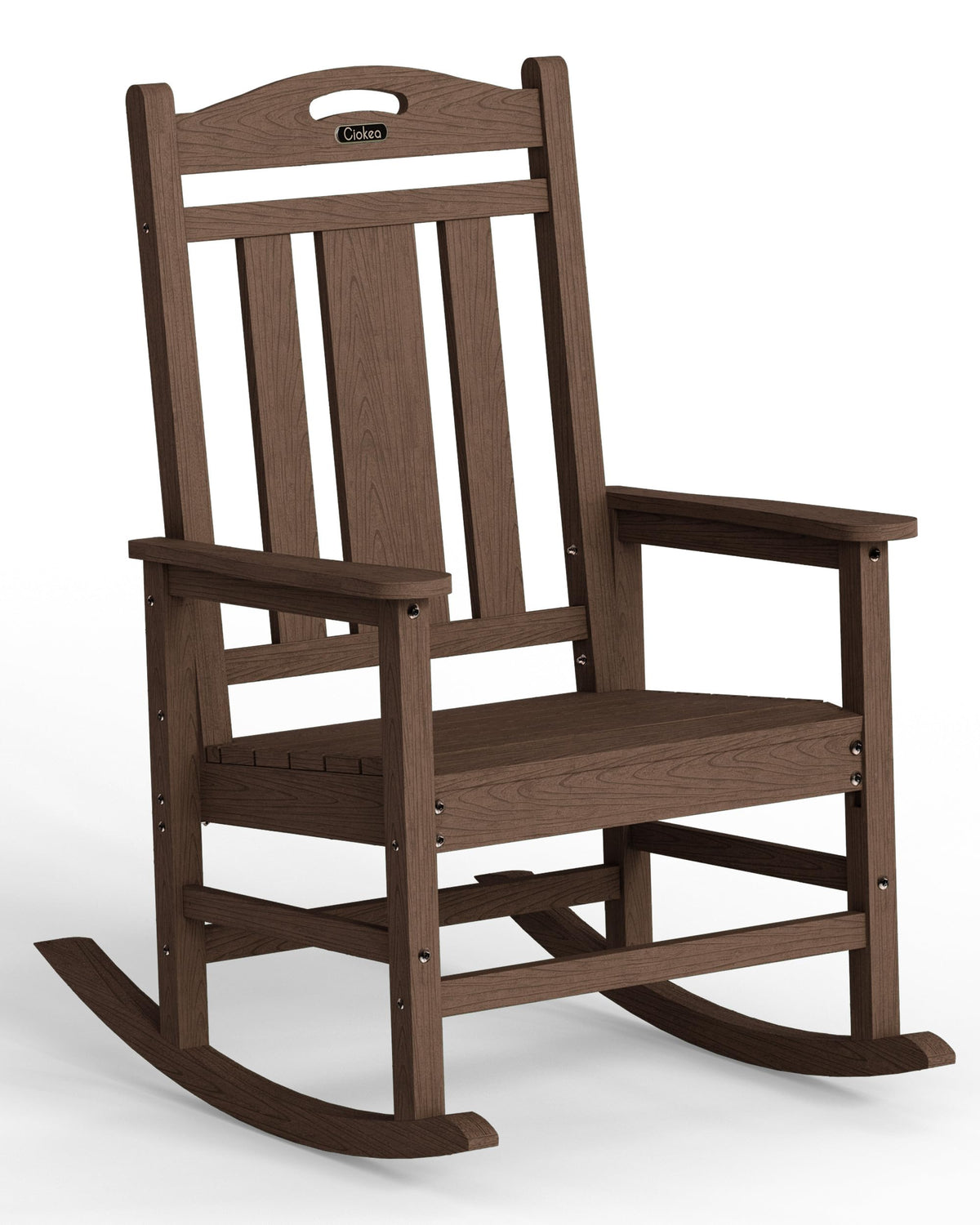 Ciokea Oversized Outdoor Rocking Chair, 380lbs Heavy-Duty Large Patio Rocker, Weather Resistant & Anti-Fade Porch Chair, High Back Cozy Rocking Chair for Outside, Fire Pit, Deck, Garden, Black