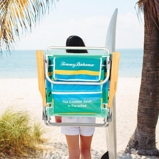 Tommy Bahama 5-Position Lay Flat Beach Chair, 8.5 in Seat Height