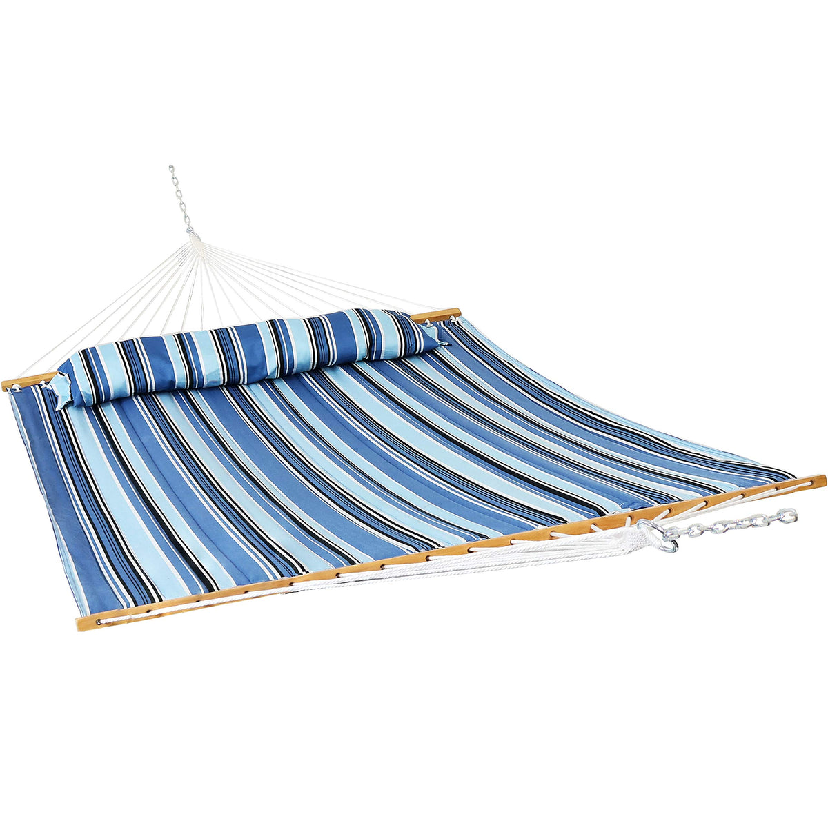 Sunnydaze Quilted Double Hammock for Outside with Pillow, Catalina Beach