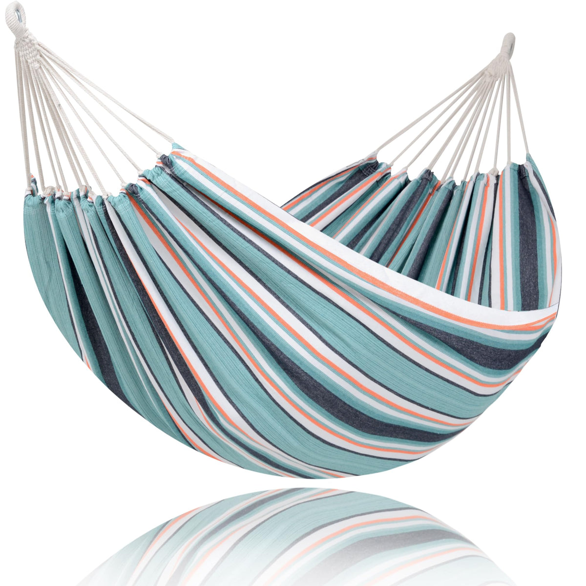 SUNCREAT Large Hammock for Tree, Outdoor Tree Fabric Hammock Only, Coffee Stripes