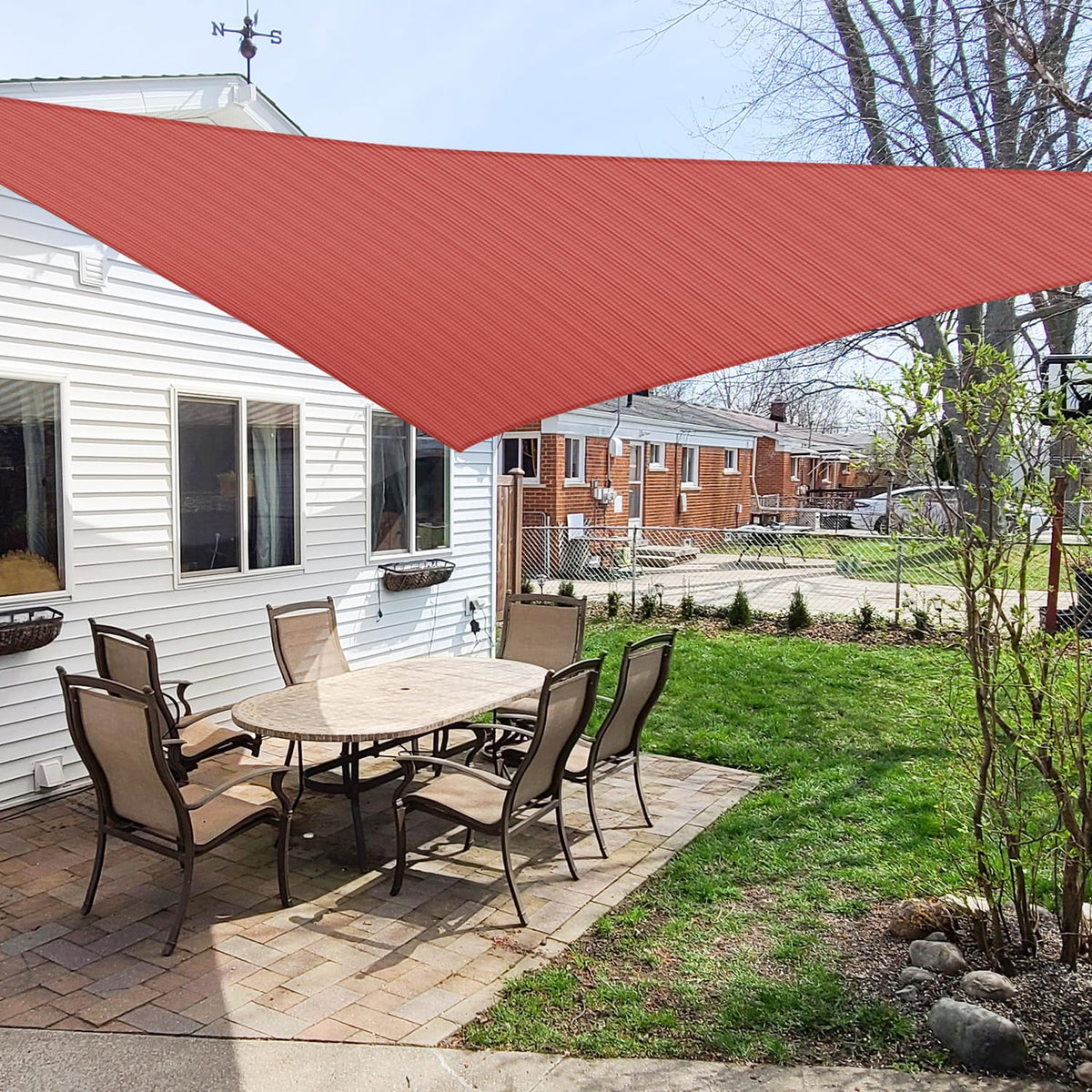 Windscreen4less 12' x 12' x 12' Sun Shade Sail Triangle Outdoor Canopy Cover UV Block for Backyard Porch Pergola Deck Garden Patio (Blue)