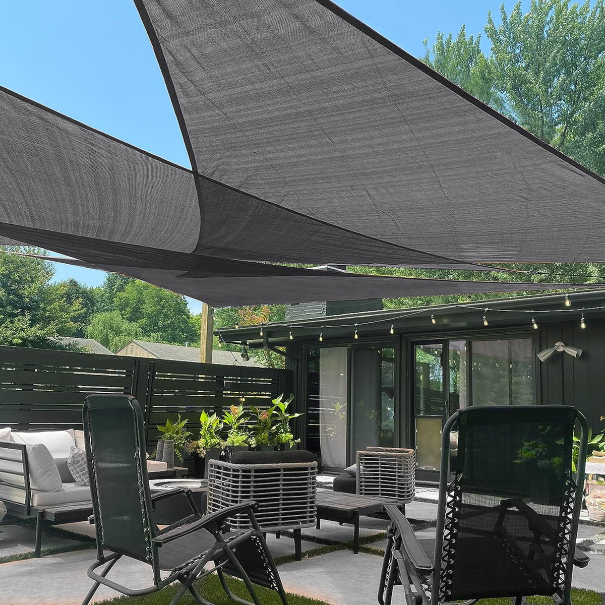 LOVE STORY 16' x 16' x 16' Triangle Sun Shade Sail for Patio, Terra Red