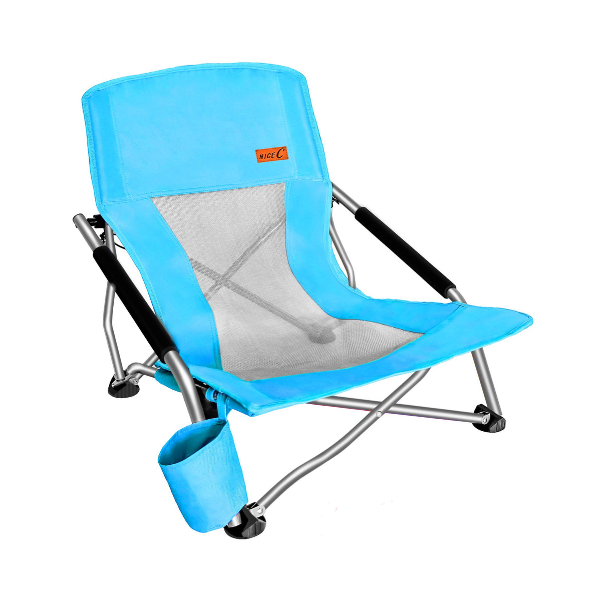 Nice C Low Beach Camping Folding Chair, River Sand Lake Chair (2P Orange)