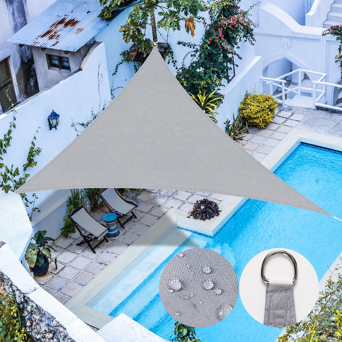 RICHIE Upgrade 12'x12' Sun Shade Sail Square Canopy, Water Resistant & UV Block Sunshade for Outdoor Patio Lawn Beach Garden Carport Backyard Deck Pergola, Brown