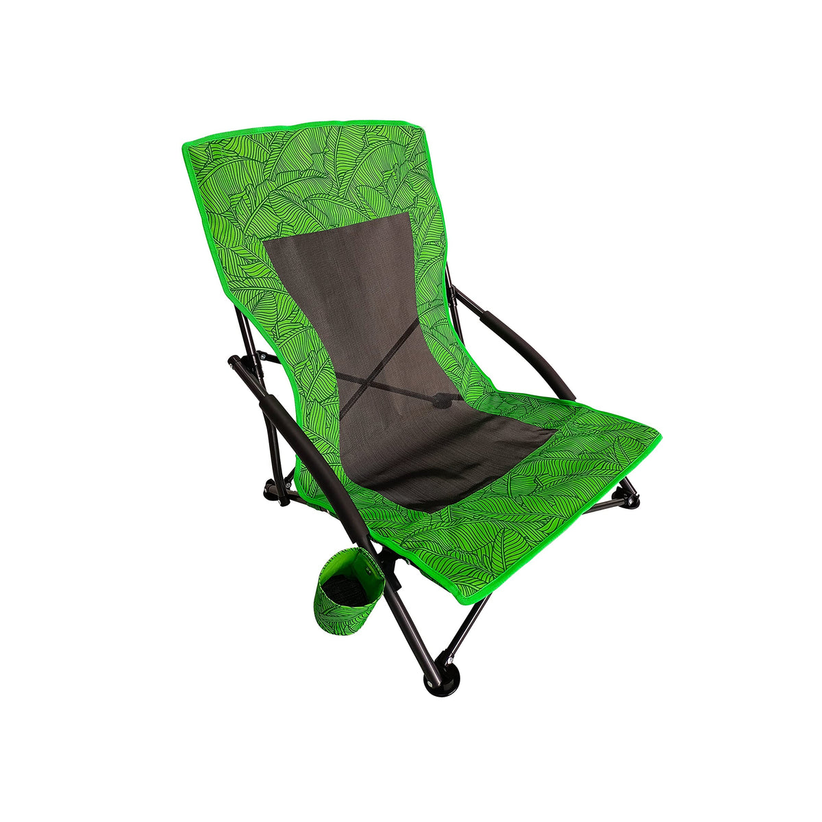 Bliss Hammocks Folding Backpack Beach Chair Recliner, Amber Leaf