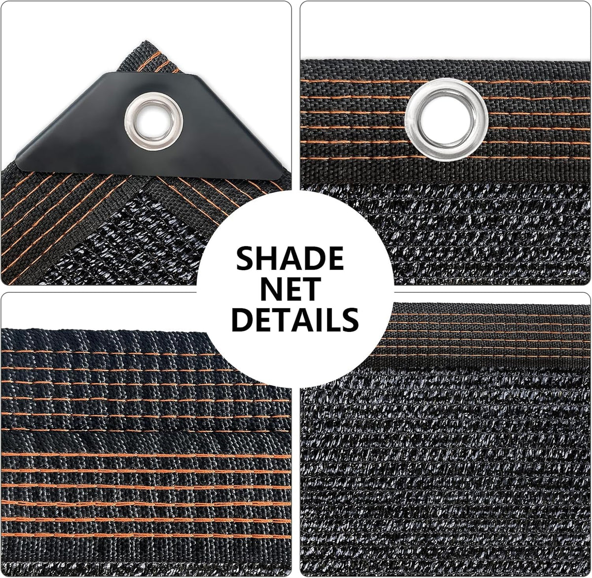 Shade-Cloth 85-90% for Garden Plants 7x7 FT, Black Sun-Block Shade Cover Mesh Tarp with Grommets Sun Shade Canopy for Outdoor Pergola Patio Flower Lawn Kennel Chicken Coop