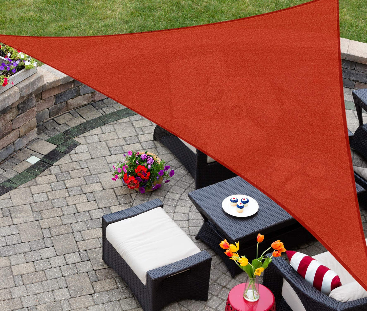 AsterOutdoor Sun Shade Sail Rectangle 16' x 20' UV Block Canopy for Patio Backyard Lawn Garden Outdoor Activities, Cream