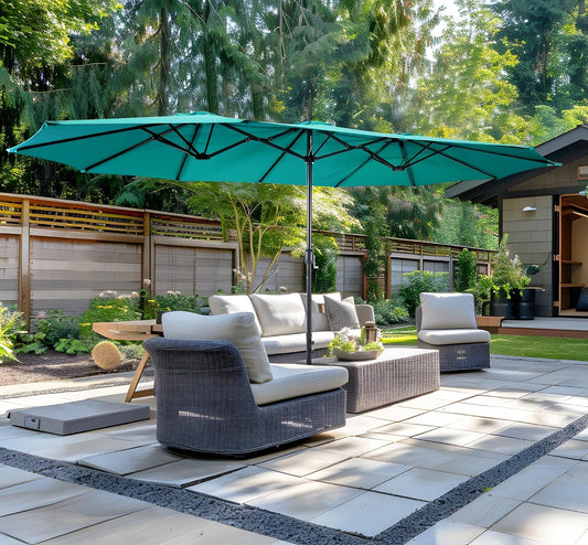 15ft Large Outdoor Patio Umbrella with Base Included