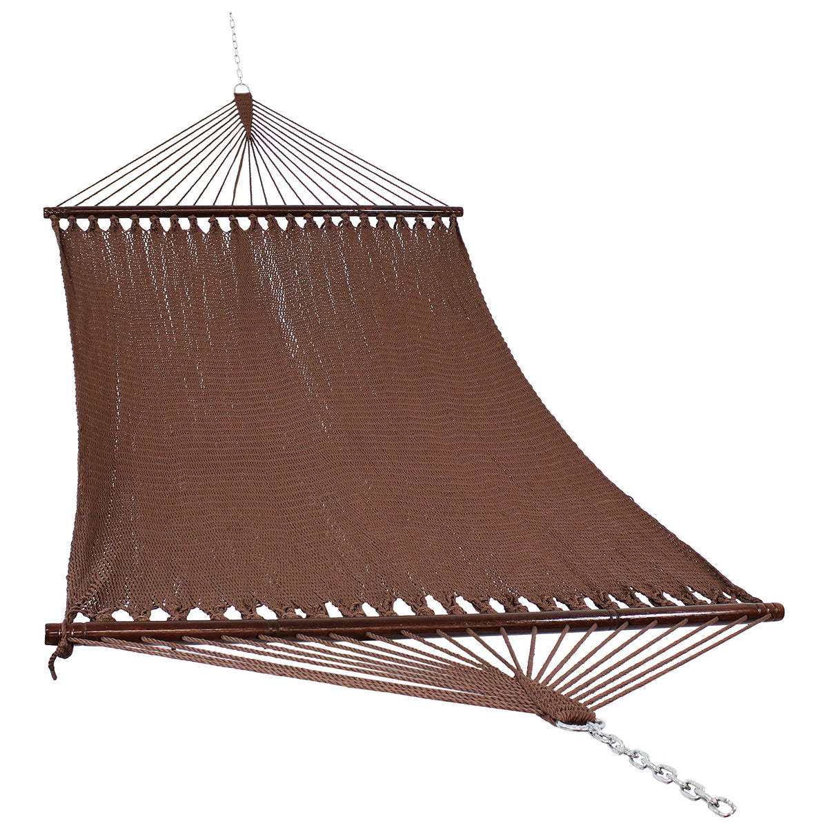 Sunnydaze 75" x 55" Bed, Heavy-Duty Double Rope Hammock for Outside, Tan