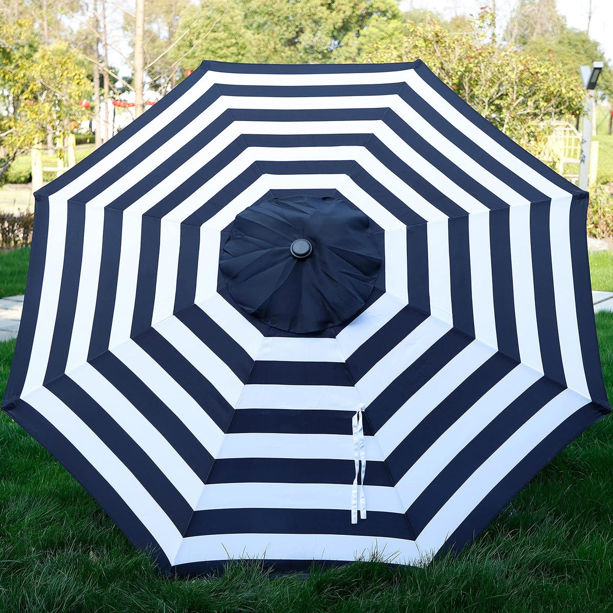 Blissun 9' Outdoor Patio Umbrella, Outdoor Table Umbrella, Yard Umbrella, Market Umbrella with 8 Sturdy Ribs, Push Button Tilt and Crank