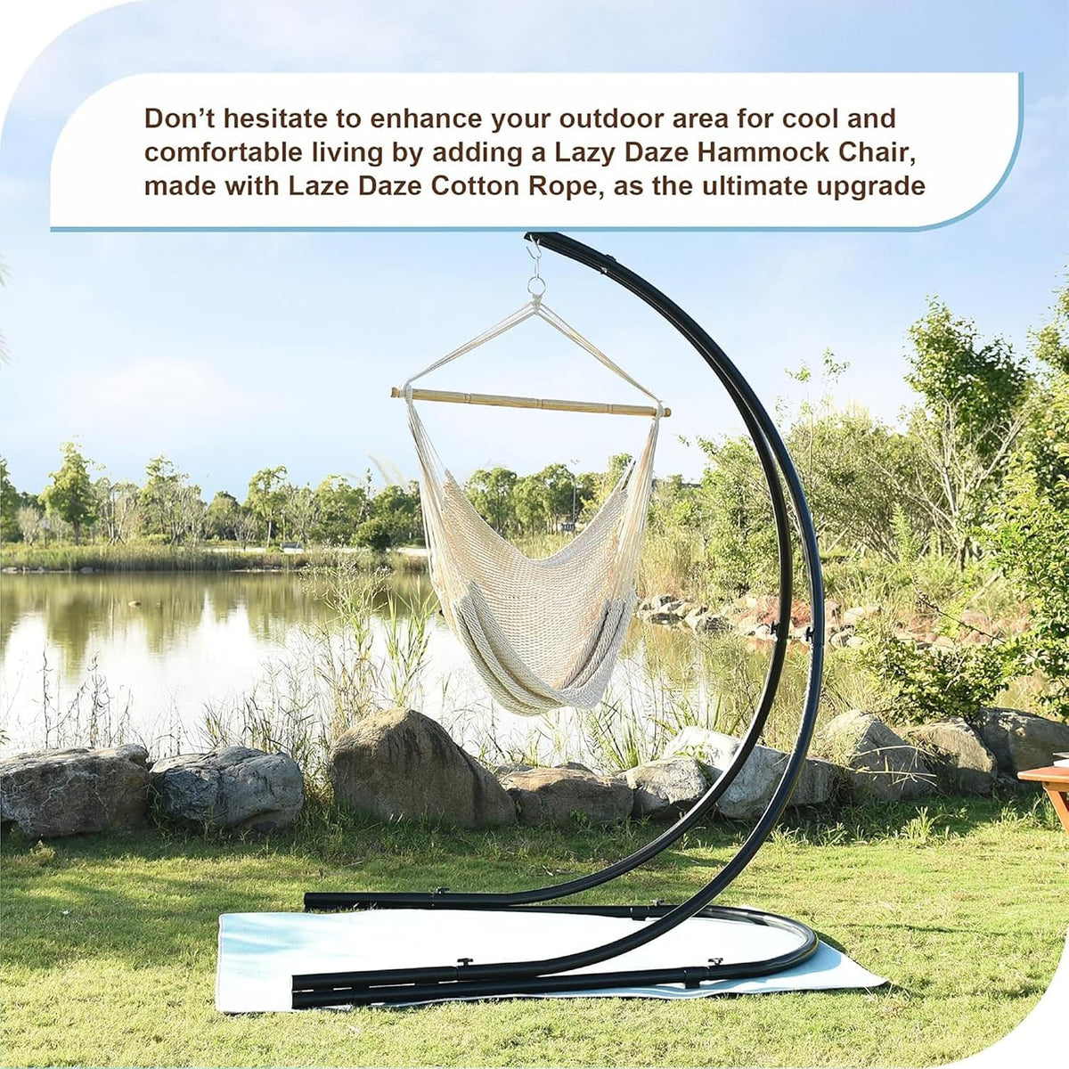 Lazy Daze Hammock Chair, Hanging Swing Chair, Caribbean Rope Chair