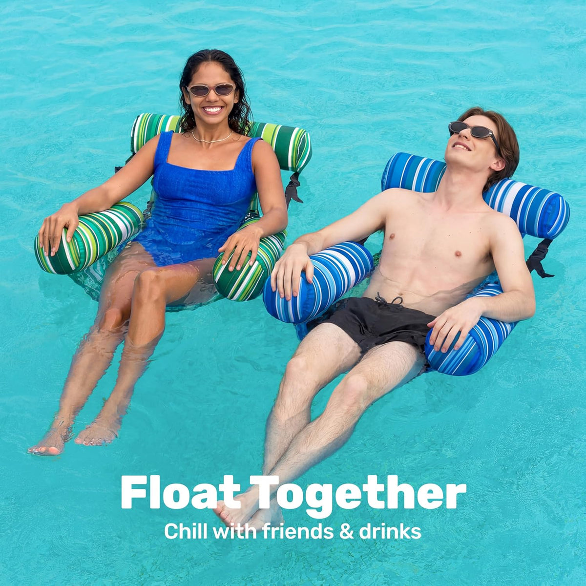 SLOOSH Inflatable Pool Floats Adult,2 Packs Floating Lounge Chairs,Blow up Pool Noodles for Adult Heavy Duty,Floating Chair for Party Summer Water Beach Lake Fun