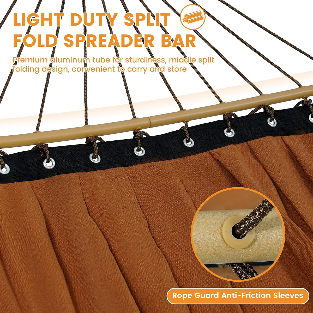 Lazy Daze Camping Hammock, Double Outdoor Hammock with Curved Spreader Bar
