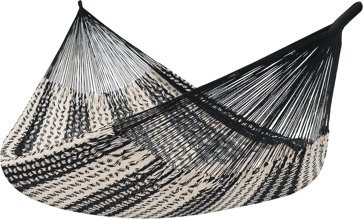 Sunnydaze Mayan XXL Double Heavy-Duty Hammock, Black/Natural