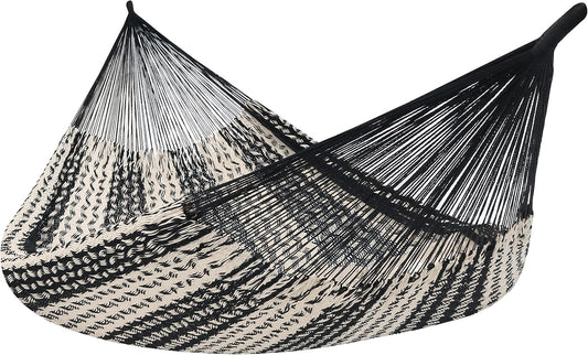 Sunnydaze Mayan XXL Double Heavy-Duty Hammock, Black/Natural