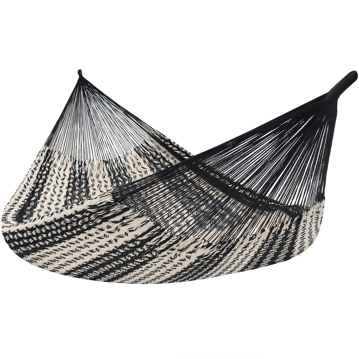 Sunnydaze Mayan XXL Double Heavy-Duty Hammock, Black/Natural