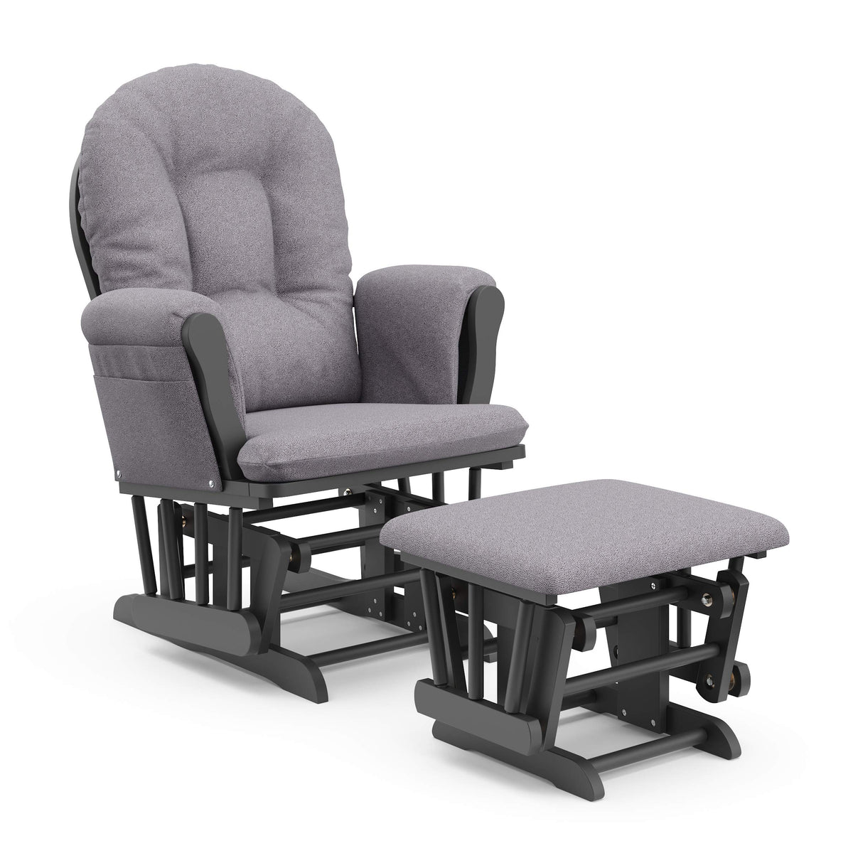 Storkcraft Premium Hoop Glider & Ottoman, White/Gray