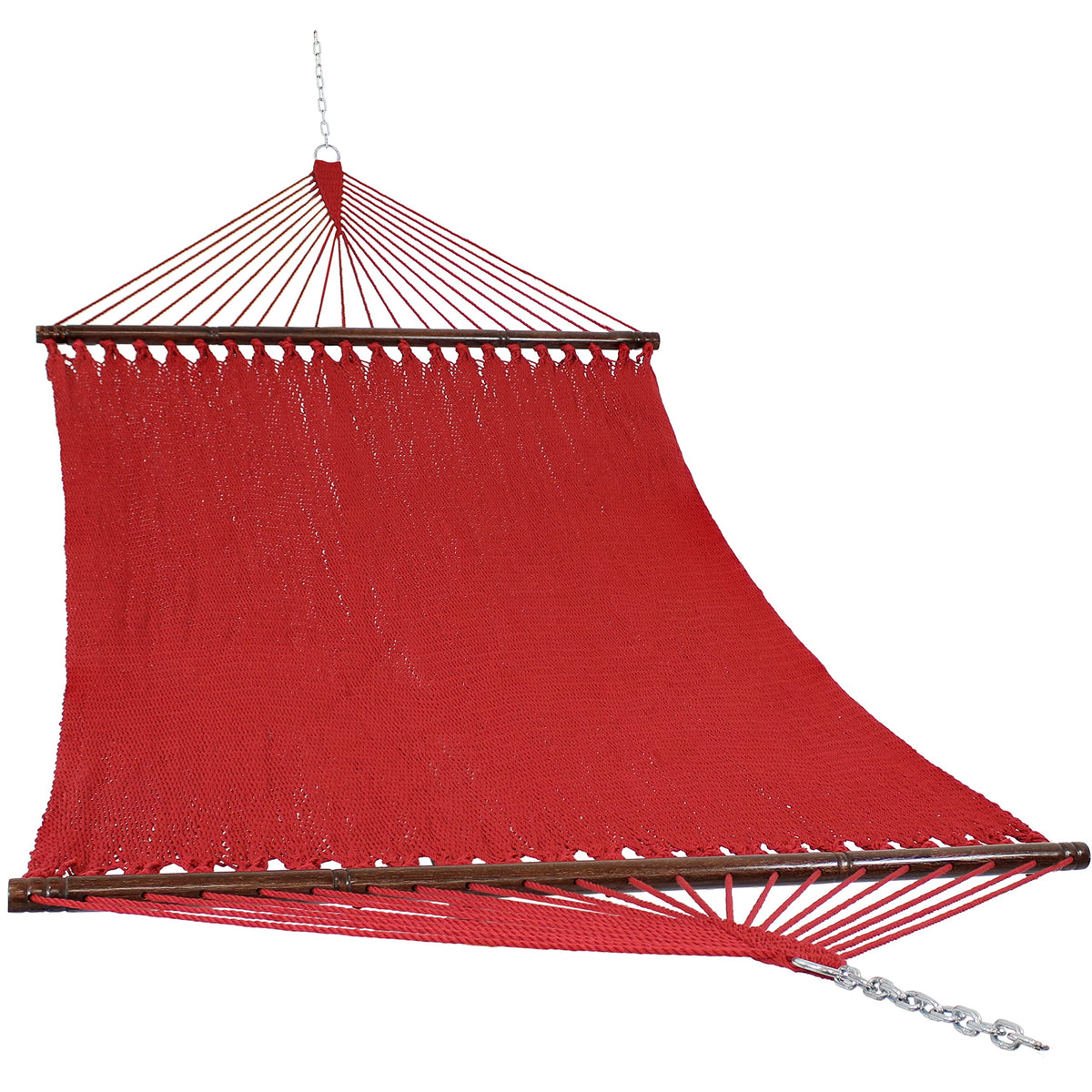 Sunnydaze 75" x 55" Bed, Heavy-Duty Double Rope Hammock for Outside, Tan