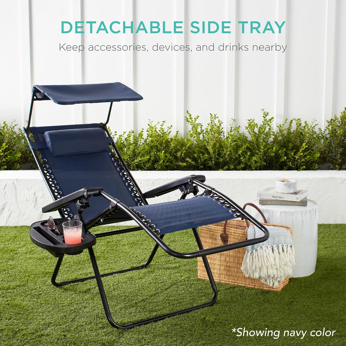 Best Choice Products Zero Gravity Chair Recliner w/Canopy Shade