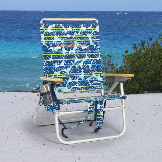 Tommy Bahama 4-Position Extended seat Height Easy in-Easy Out Folding Backpack Beach Chair